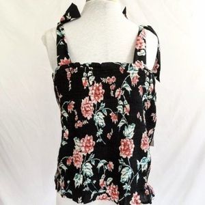 BP Womens Plus Size 4X Black Floral Halter Tank Top Cami Sleeveless New With Tag